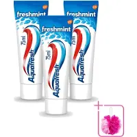 Aquafresh 3 x - Tandpasta - Freshmint 3-in-1 - Gezonde Tanden & Verfrissende Adem - 75 ml - Bulkverpakking - Tandpasta - Douchemop - Suikerzuurbescherming