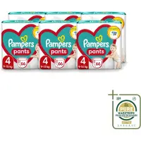 Pampers 6 x – Luierbroekjes – Pants Maat 4 – 66 Luiers - Wasstrips - Luier Broekje - Luier Voor Baby - Luier Voor Peuters - Actieve Baby - Droge Luier
