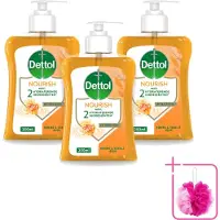 Dettol 3 x - Handzeep - Nourish - Honing & Vanille - 250 ml - Bulkverpakking - Handzeep - Douchemop - Antibacteriële handzeep