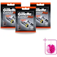 Gillette 3 x Contour Plus – Wegwerpscheermesjes – 10 mesjes - Bulkverpakking - Scheermesjes - Douchemop - Scheermes