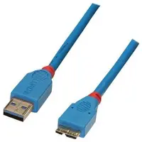 Lindy USB 3.0 Kabel 'Pro', Type A/Micro-B, blauw, 2 meter, artikelnummer 31892