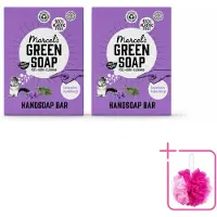 Marcel's Green Soap 2 x - Handzeep Bar - Lavendel & Rozemarijn - Zachte verzorging - 90 gr - Bulkverpakking - Handzeep bar - Douchemop - Natuurlijke handzeep
