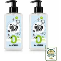 Marcel's Green Soap 2 x - Handzeep 0% - Zachte verzorging - 250 ml - Wasstrips - Handzeep 0% - Gevoelige Huid - Milde Reiniging - Plantaardige Glycerine - Allergie Vrij