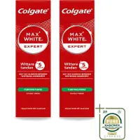 Colgate 2 x – Max White Expert Purifying Power – Tandpasta – 75 ml - Wasstrips - Witte Tanden - Tandpasta - Whitening - Waterstofperoxide - Vlekken Verwijderen