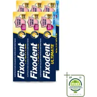 Fixodent 6 x – Kleefpasta – Ultimate Fresh – 40 g - Grootverpakking - Vaatwasstrips - Kleefpasta Kunstgebit - Kunstgebit Fixatie - Voedselresten Voorkomen - Frisse Muntsmaak - Precisiepunt Mondstuk