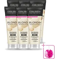 John Frieda 6 x Blonde+ Repair Shampoo, herstelt de haarstructuur - 250 ml - Voordeelpakket - 6 stuks