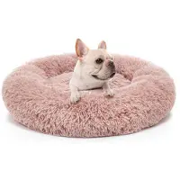 Sonstiges Orthopedisch hondenbed met kunstvacht, rond, hondenmand XL, kleur roze