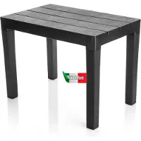 Merkloos Campingtafel, bijzettafel in zwart, weerbestendige campingtafel, geschikt voor binnen- en buitengebruik, eettafel van kunststof, tuintafel