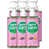 Happy Earth 6 x – Handzeep – 100% Natuurlijk Lavender Ylang – 300 ml - Voordeelverpakking - 6 stuks