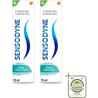 Sensodyne 2 x – Tandpasta – Deep Clean Gel – 75 ml - Wasstrips - Gevoelige Tanden - Tandgevoeligheid - Tandpasta - Fluoride - Gaatjes