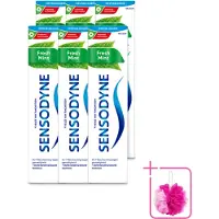 Sensodyne 6 x – Tandpasta – Fresh Mint – 75 ml - Bulkverpakking - Gevoelige tanden - Douchemop - Tandpasta