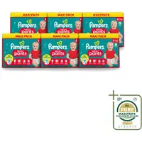 Pampers 6 x - Baby-Dry Pants - Luierbroekjes - Maat 4 (9-15 kg) - Extra Droog - 90 Luiers - Wasstrips - Baby Luier - Droge Luier - Luier 9-15 Kg - Luier Voor Baby - Luier Tegen Lekken