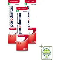 Parodontax 3 x - Tandpasta - Original - Versterkt Tandvlees & Verwijdert Tandplak - 75 ml - Grootverpakking - Vaatwasstrips - Tandpasta - Tandvlees - Tandplak - Bloedend Tandvlees - Fluoridetandpasta