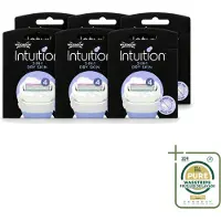 Wilkinson 6 x – Scheermesjes – Intuition Dry Skin Coconut Milk & Almond Oil – 3 Scheermesjes - Wasstrips - Scheermesjes - Droge Huid - Kokosmelk - Amandelolie - Huidverzorging