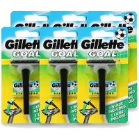 Gillette 6 x - Goal - Scheerset - Stainless Steel - Duurzaam en scherp - 1 Scheermesje - Voordeelverpakking - 6 stuks