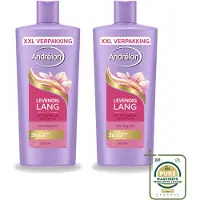 Unilever 2 x Andrélon Levendig Lang Shampoo – 685 ml - Voorraadverpakking - 2 stuks