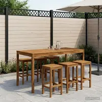 vidaXL Tuin Bar Tafel Naturel 196 x 100 x 105 cm Massief Acacia Hout