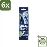 Gillette - Blue 2 - Wegwerpscheermesjes - Chromium Coating - 10 Scheermesjes - Voordeelverpakking - 6 stuks - blue 2 - Gromium coating