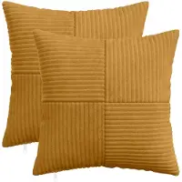 vidaXL Kussensloop 2 st ALMELO Geel 35 x 35 cm corduroy