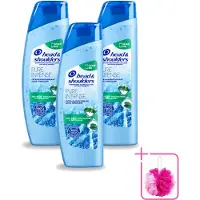 Head & shoulders 3 x - Anti-Roos Shampoo - Pure Intense - Extra Verkoelend - 250 ml - Bulkverpakking - Roosvrij haar - Douchemop - Roosbestrijding