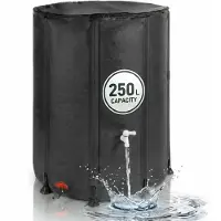 Famanu - Opvouwbare regenton - Bespaar ruimte en verzamel regenwater - Kunststof zwart 1 stuk