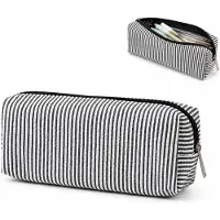 VHV - Grote Etui - 21x7.5x8 cm - Ruime Pennenzak van Polyester - Grote Capaciteit Stationery Pouch voor School & Kantoor - Duurzame Potlodenetui - Zwart