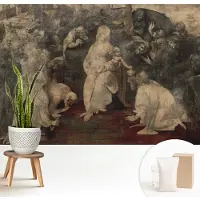 Wallfluent Fotobehang - Bruin Vliesbehang - 208x146 cm - Geestelijke Ontmoeting Muurschildering - Slaapkamer behang Deel - Fotobehang Vlies - Gang behang