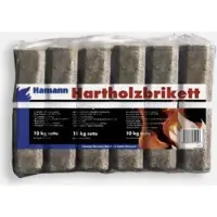 Hamann Hardhoutbriketten achthoekig met gat 12 stuks - 10 kg.