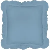 Darymex Sierkussenhoezen met Volant 40x40 cm - Blauw - Set van 2 - 100% Katoen (123 g/m²) - Met Ruffles / Roesjes - Hoteloverslag - ECO Verpakking - Hypoallergeen