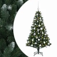 vidaXL Kunstkerstboom met Ballen 150 cm 150 LED's Warmwit