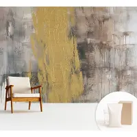 Wallfluent Fotobehang - Grijs Vliesbehang - 312x219 cm - Abstracte Visie Fotobehang Vlies - Hal behang Abstractie - Muurschildering - Hal behang