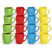 Excellent houseware koffie mok Granada - set 12x stuks - multi kleur - 360 ml - mokken - keramiek