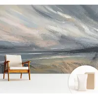 Wallfluent Fotobehang - Grijs Vliesbehang - 312x219 cm - Ochtendrust Fotobehang Vlies - Woonkamer behang Landschappen - Muurschildering - Hal behang