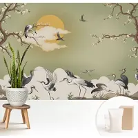 Wallfluent Fotobehang - Groente Vliesbehang - 208x146 cm - Elegante Natuur Muurschildering - Gang behang Landschappen - Fotobehang Vlies - Gang behang