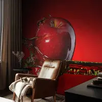 Coloray Vliesbehang - Rood Snellijm Behang - 416x254 cm - Sappige Energie Fotobehang Vlies - Hal behang Voedsel - Muurschildering - Woonkamer behang