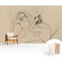 Wallfluent Fotobehang - Wit Vliesbehang - 416x254 cm - Artistieke Elegantie Muurschildering - Slaapkamer behang Deel - Fotobehang Vlies - Gang behang