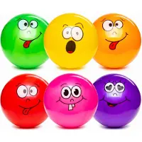 Eurobatt Voetbal - Bal - 6 stuks - Plastic - 23 cm - Opgepompt - Paars, Rood, Geel, Groen, Roze, Oranje - Voor binnen & buiten - Kinderen - Jongens en Meisjes - Spel & Sport - Speelbal