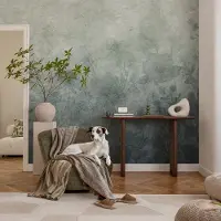 Coloray Vliesbehang - Grijs Snellijm Behang - 312x219 cm - Plantaardige Elegantie Muurschildering - Gang behang Bloemen En Planten - Fotobehang Vlies - Slaapkamer behang