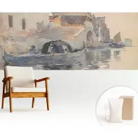 Wallfluent Fotobehang - Beige Vliesbehang - 250x104 cm - Venetiaanse Harmonie Fotobehang Vlies - Hal behang Landschappen - Muurschildering - Woonkamer behang