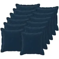 vidaXL Kussensloop 12 st HOUTEN Blauw 40 x 40 cm Microfiber Fleece