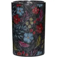 Mars & More Theelichthouder Sandy bloemen zwart groot 18cm