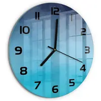 Tulup Wandklok - Rook Wandklok Glas Met Motief - fi30 cm - Groente Decoratieve Glazen Klok - Zwarte handen - Ronde Klok - Gekleurde Glazen Klok - Glazen Klok Met Print