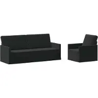 vidaXL - Bankstel - 2 - pcs - Zwart - fluweel