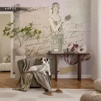 Coloray Vliesbehang - Grijs Snellijm Behang - 250x104 cm - Nostalgische Collage Fotobehang Vlies - Woonkamer behang Deel - Muurschildering - Hal behang