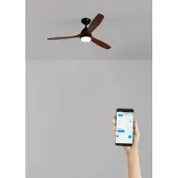 Create - Plafondventilator 40W silent Ø132 cm 100% hout - M - Met licht - WIFI - WIND CUP