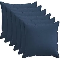 vidaXL Kussensloop 6 st HOUTEN Blauw 80 x 80 cm Faux Linnen