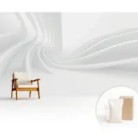 Wallfluent Fotobehang - Wit Vliesbehang - 416x254 cm - Vloeistofleidingen Fotobehang Vlies - Hal behang Architectuur - Muurschildering - Hal behang