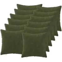 vidaXL - Kussensloop - 12 - pcs - HEERLEN - Groen - 50 - x - 50 - cm - Microfiber - Fleece