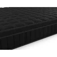 Vente-unique Set matras en lattenbodem 140 x 190 cm - Hybride matras met pocketveren, 7 zones, vormgeheugenschuim en zwarte tijk - dikte 25 cm - van YSMÉE TOLCA