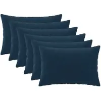 vidaXL Kussensloop 6 st HEERLEN Blauw 40 x 60 cm Microfiber Fleece